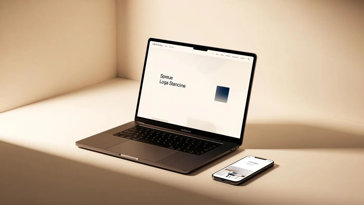 Premium hemsida visualiserad i editorial mockup — modern webbdesign från Sitestudios